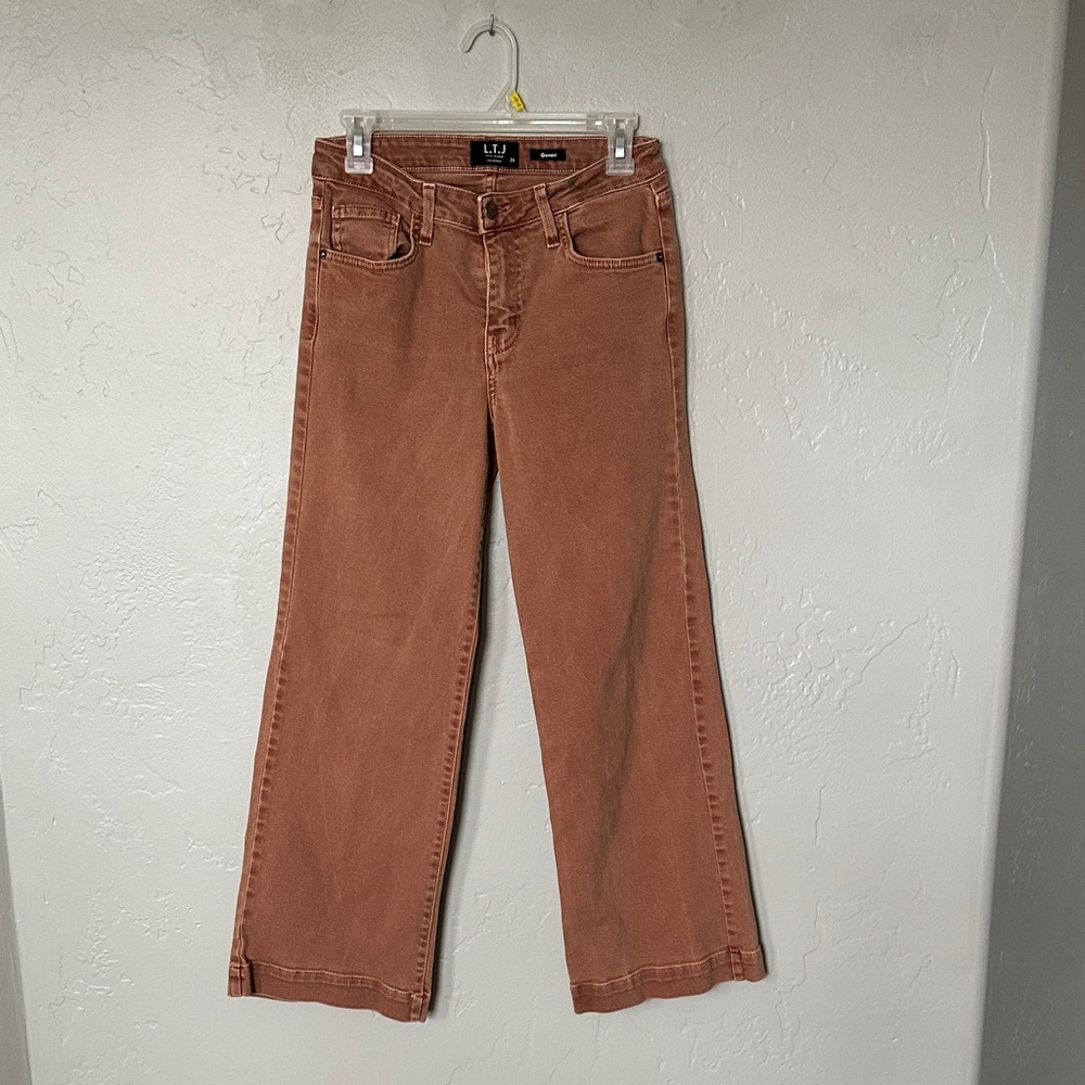 Letter to Juliet Genoa Vintage Wash Clay Flare Cropped Jeans - Picture 3 of 14